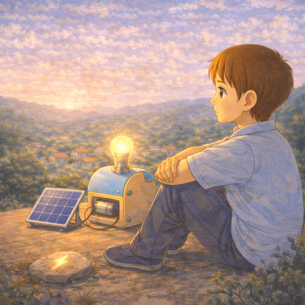 Illustration du livre Gilles, le fils de l’Énergie – L’énigme de la machine solaire – Les Gardiens des Éléments