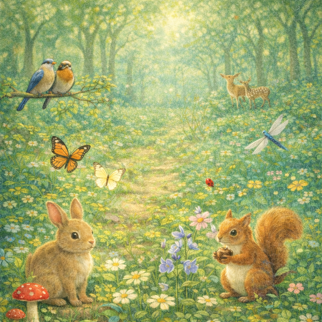 Illustration du livre Oxalys, la fille de la Terre – Le secret de la forêt enchantée – Les Gardiens des Éléments